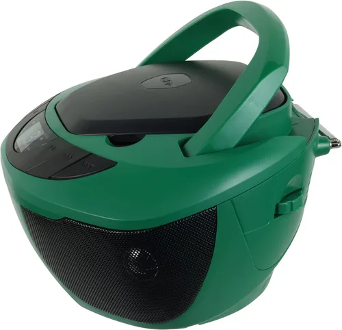 Vista 5 de Jensen CD-475GR Reproductor de CD portátil estéreo estéreo Boombox con radio AM/FM y línea auxiliar y conector para auriculares (verde)