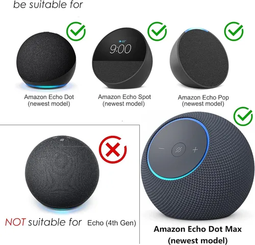 Vista 6 de Soporte de montaje de escritorio compatible con Echo Dot Max, Echo Spot (versión 2024) y Echo Pop y otros altavoces adecuados