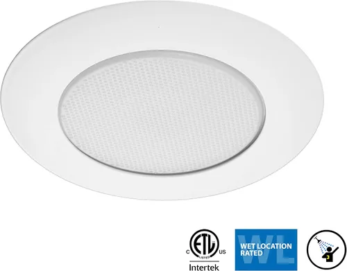 Vista 6 de NICOR Lighting Moldura de Ducha Empotrada Blanca de 6 Pulgadas con Lente Albalite (17505)