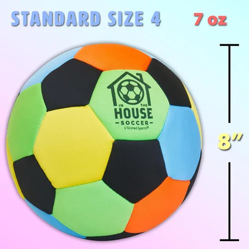 Vista 4 de in The House - Balón de fútbol acolchado tamaño 4 para niñas (mayores de 3 años), niños (mayores de 3 años) y adultos, lleva la práctica de fútbol a
