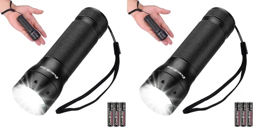 Vista 15 de EverBrite Mini linterna, luz de flash LED con zoom, 3 modos, 3 pilas AAA incluidas, linterna pequeña de mano para camping, emergencia, hogar - azul