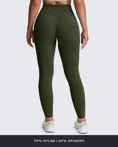 Vista 12 de Aoxjox Trinity - Pantalones de yoga de cintura alta con bolsillos para mujer, control de abdomen, cintura cruzada, leggings de entrenamiento suaves