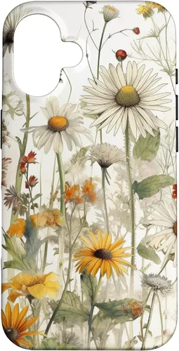Vista 32 de Wildflowers Botanical Daisy Flowers Dandelion Dragonfly Case for iPhone 17