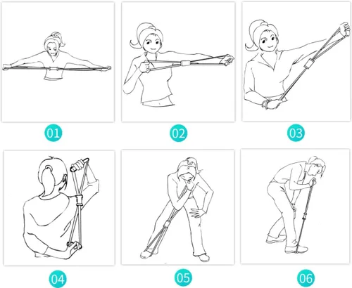 Vista 3 de Bandas de resistencia, figura 8 bandas de ejercicio para mujeres y hombres, 8 bandas de resistencia en forma de brazos, expansor de pecho, cuerda