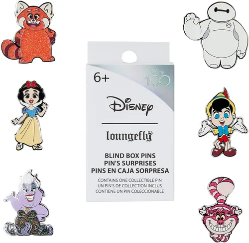 Vista 2 de Loungefly Disney100 Anniversary - Caja misteriosa de personajes con pin, Esmalte, Sin gemas.