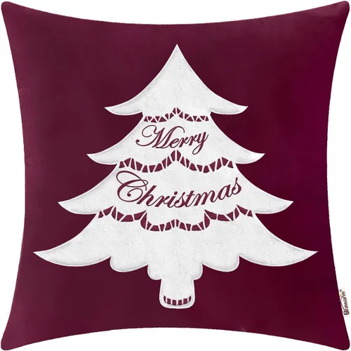 Vista 38 de BRAWARM Christmas Reindeer Pillow Cover 18x18 Black Velvet Embroidered Reno negro