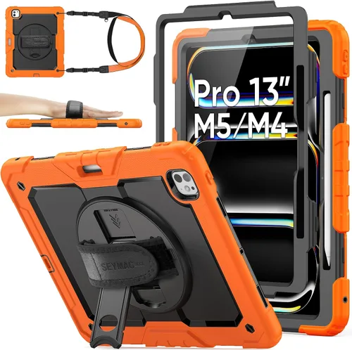 Vista 17 de SEYMAC stock Funda protectora para iPad Air de 11 pulgadas M3 2025/M2 2024 (Air 7ª/6ª generación), funda resistente con protector de pantalla