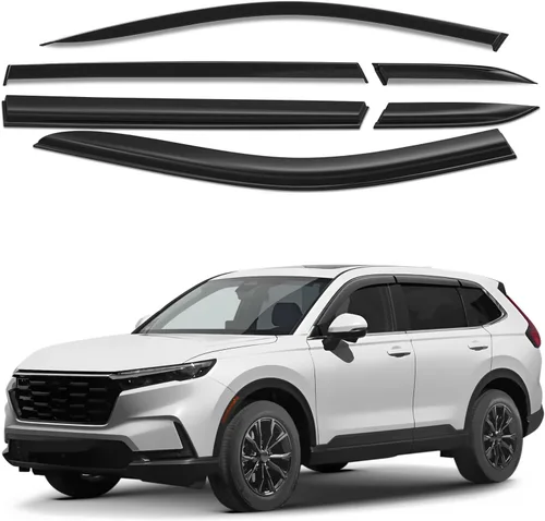 Vista 19 de Deflectores de ventana tintados ahumados con cinta adhesiva para ventana lateral, deflectores de lluvia compatibles con Toyota RAV4 2013-2018 - 4
