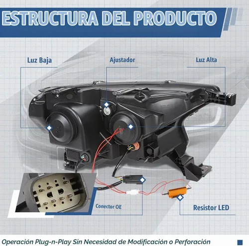 Vista 3 de Auto Dynasty Conjunto de faros LED DRL compatible con Ford Ranger XL XLT 2019 2020 2021 2022, faros delanteros de doble proyector con señal de giro