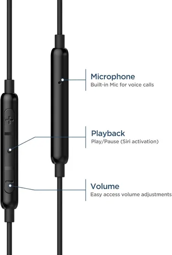 Vista 2 de Thore Auriculares para iPhone (certificado Apple MFi) V110 Auriculares trenzados con cable Lightning (resistentes al sudor y al agua)