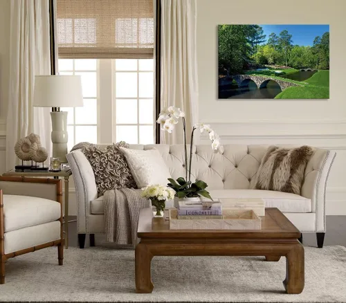 Vista 5 de chenchenArt Augusta - Arte de pared para campo de golf nacional Augusta, campo de golf de 12 hoyos, arte de pared para sala de estar, dormitorio