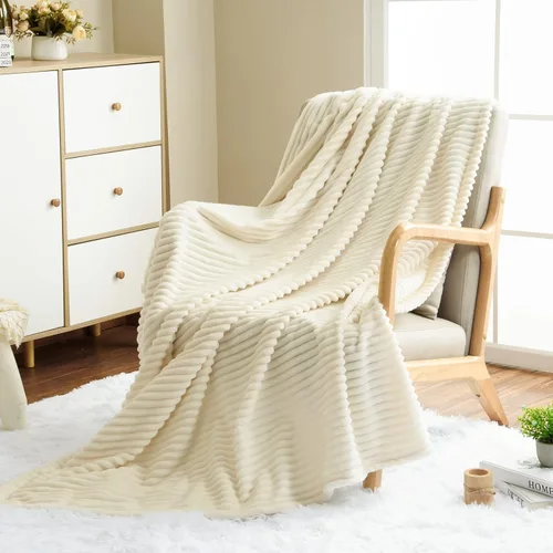 Vista 37 de Vessia - Manta de forro polar de franela (50x70 pulgadas), manta 3D de jacquard negra, esponjosa y cálida para sofá, sillón, cama, silla, 300GSM