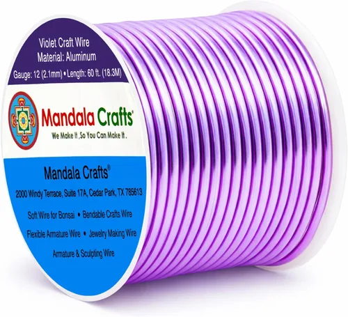Vista 361 de Mandala Crafts - Alambre de aluminio anodizado de calibre 22 para hacer joyas - 137.2 m de alambre flexible surtido y coloreado - Doble para bonsái