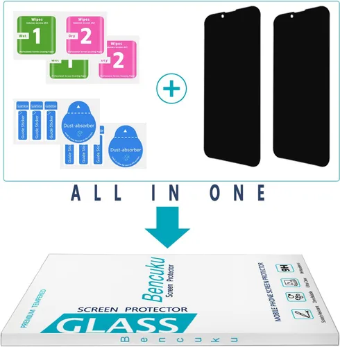 Vista 7 de Paquete de 2 protectores de pantalla de privacidad para iPhone 13 Negro