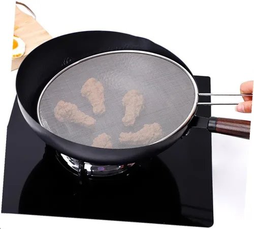 Vista 2 de 3 Pcs Stainless Steel Splatter Screen Oil Guard for Kitchen