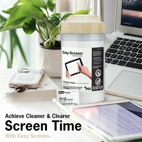 Vista 7 de Easy Screen, toallitas de limpieza de pantalla premium, electrónica, pantallas táctiles y limpiador de gafas, 50 paquetes individuales por caja