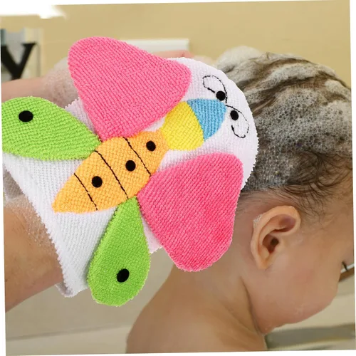 Vista 7 de 4 guantes de baño de dibujos animados, guantes exfoliantes suaves para el cuidado de la piel delicada, adecuados para baño (estilo aleatorio), 4