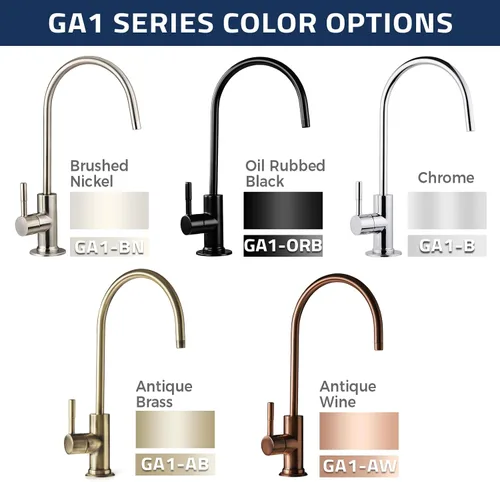 Vista 3 de iSpring GA1-AW llave de diseñador para filtro de agua, de gran capacidad, en bronce sólido, 14 onzas, 6.5 pulgadas x 11 pulgadas, estilo europeo