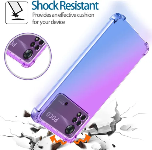 Vista 7 de Funda para Poco M4 Pro 4G, MZB0B5VIN Case, Crystal Clear Case Gradient Slim Anti Scratch TPU a prueba de golpes Funda protectora para XiaomiPoco M4