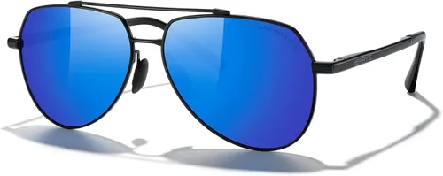 Vista 2 de MERRY'S Lentes de sol clásicos Pilot para hombres y mujeres, lentes de sol polarizados para conducción con lentes espejados, protección UV 400