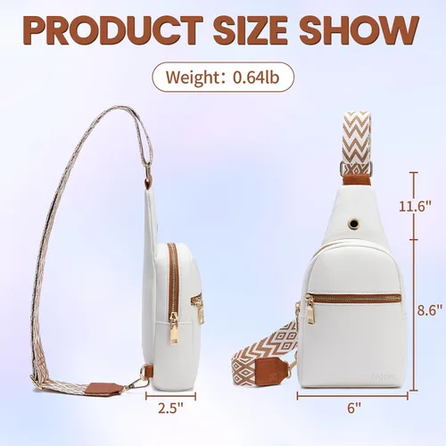 Vista 4 de Hvjcez Small sling bag for women crossbody purse Waterproof Leather Fanny Packs for Women Chest Bag with Adjustable Strap