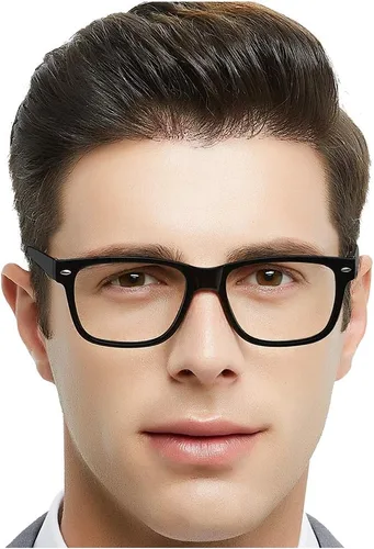 Vista 9 de OCCI CHIARI Anteojos de lectura grandes para hombre con marco grande 100 125 150 175 200 225 250 275 300 350 400 500 600 (transparente, 1.0)
