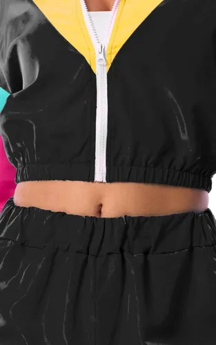 Vista 4 de Yisfri Conjunto de 2 piezas cortavientos de manga larga con cremallera frontal para mujer