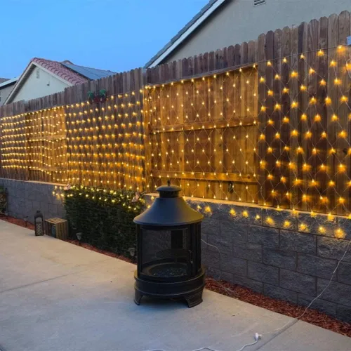 Vista 5 de Luces LED de malla para exteriores, 8 modos, 200 LED, de 6.6 x 9.8 pies (2.01 x 2.99 m), luces de red de Navidad para dormitorio, árboles