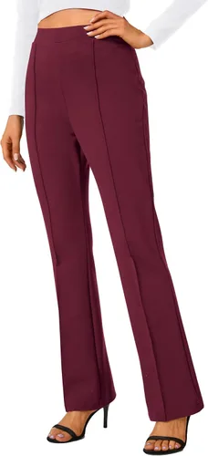Vista 42 de Urban CoCo Pantalones de trabajo elásticos con corte de bota, pantalones de yoga pequeños para oficina casual
