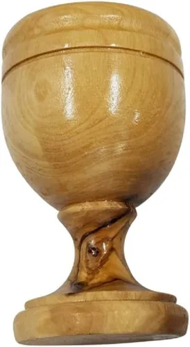 Vista 2 de Hecho a mano de recuerdo de la comunión de madera de olivo de Belén (taza de 2.75 pulgadas)
