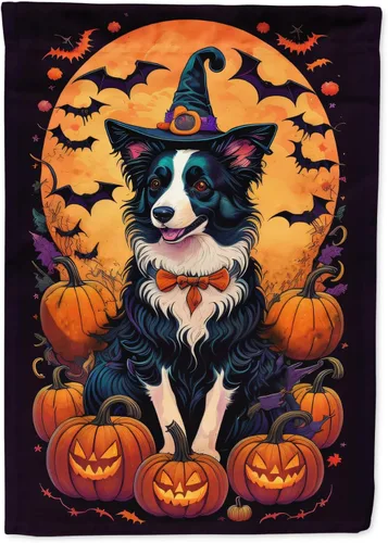 Vista 47 de Caroline's Treasures DAC1466GF - Bandera decorativa para jardín de Halloween de Affenpinscher Witchy para jardín, decoración para patio exterior