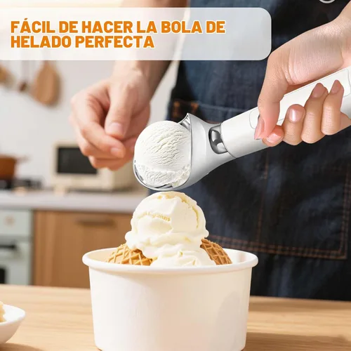 Vista 6 de Cuchara de helado calentada, cuchara eléctrica recargable impermeable para helado