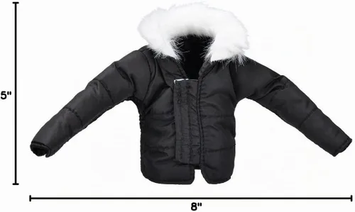 Vista 5 de E-TING Ropa de Santa Abrigo Negro de Plumón Accesorios de Navidad para Muñeca Elfo
