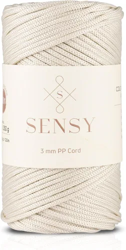 Vista 75 de Cuerda de poliéster Sensy Premium de 3 mm, 120 metros, 100% cordón de polipropileno, cuerda de macramé de 3 mm, cordón para bolsos de ganchillo