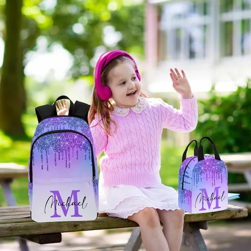 Vista 7 de MyPupSocks Mochila escolar personalizada con nombre personalizado mochila unisex, Multi 00, Personalizado