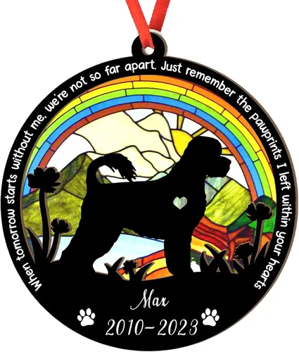 Vista 97 de Adorno personalizado para atrapasoles de sabueso afgano, adorno de Navidad de sabueso afgano, regalo para perro amante, sabueso afgano conmemorativo