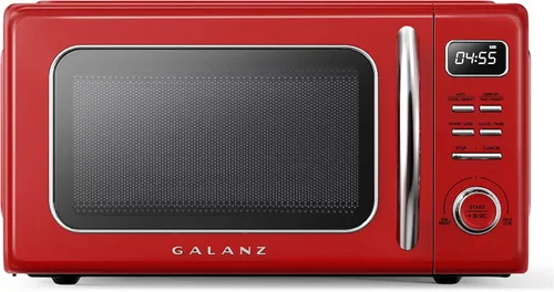 Vista 17 de Galanz GLCMKZ11BKR10 - Horno microondas retro de encimera, con funciones de cocción y recalentamiento automáticos, descongelación, inicio rápido
