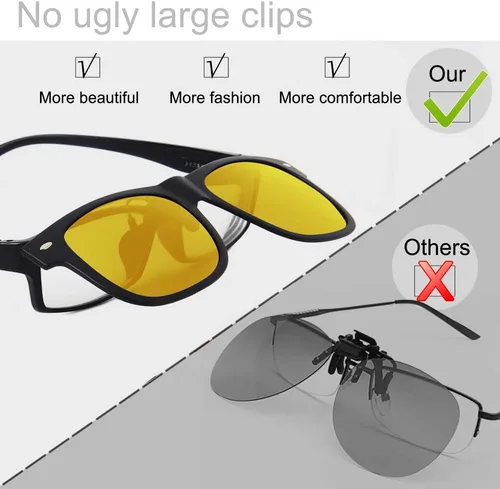 Vista 3 de Gafas de sol con clip de polarización con clip para el aire libre azul Moderado