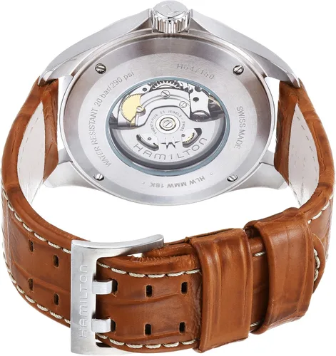 Vista 3 de Hamilton Reloj Khaki Aviation Pilot Day Date Reloj automático suizo de 1.811 in, esfera gris, correa de cuero marrón (Modelo H64715885), Gris, 3