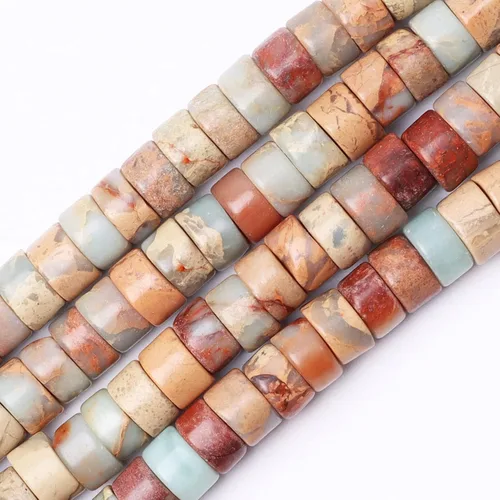 Vista 50 de Cuentas Heishi de piedra natural para hacer collares, cuentas pequeñas de piedra redonda plana de 0.116 pulgadas x 0.039 pulgadas para hacer joyas