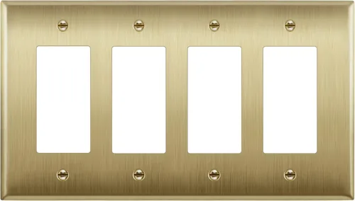 Vista 23 de ENERLITES Placa decorativa doble de metal para interruptor o receptáculo, placa de pared de acero inoxidable, resistente a la corrosión