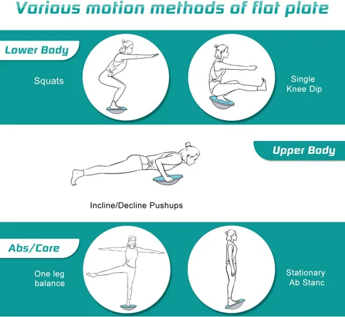 Vista 8 de NALANDA Tabla de Equilibrio Oscilante, Entrenador de Core para Entrenamiento de Equilibrio y Ejercicio, Material Saludable con Superficie