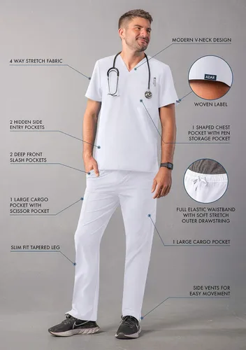Vista 3 de Adar Addition Go-Everyday - Conjunto de exfoliante para hombre, elegante top y pantalones de carga