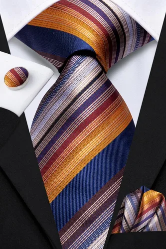 Vista 221 de Dubulle Corbata tejida de cachemira para hombre y gemelos de pañuelo para hombre, conjunto de gemelos para boda formal y negocios