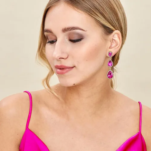 Vista 53 de EleQueen Pendientes de cristal austriaco en tono dorado para mujer, forma de pera de 2.5 pulgadas, color esmeralda