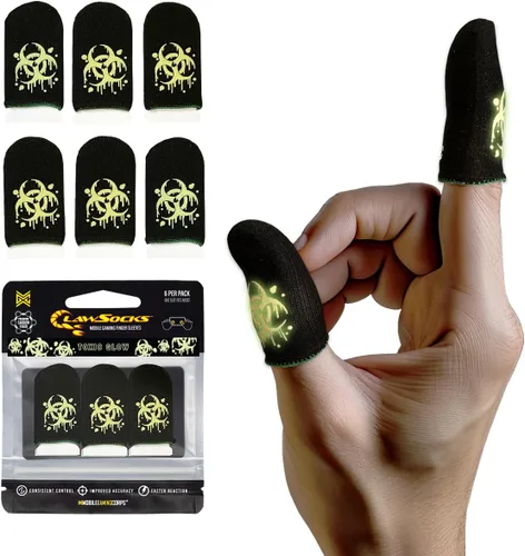 Vista 7 de Paquete de 6 fundas para dedos para juegos de teléfono móvil Gaming Corps ClawSocks - Carbono