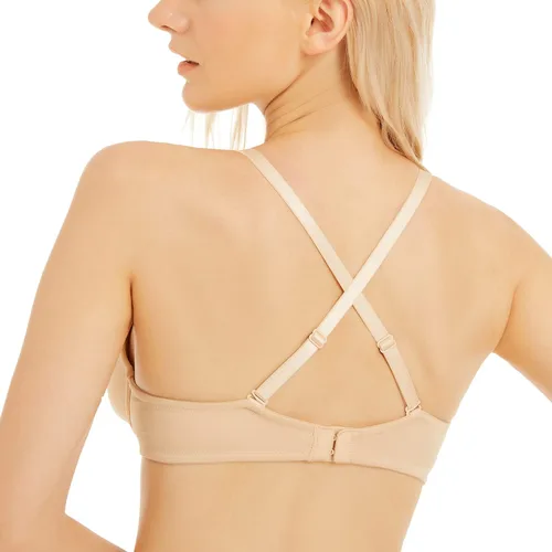 Vista 4 de Wingslove Sujetador push up para mujer, con escote en V profundo, con aros, multiway, 2 copas
