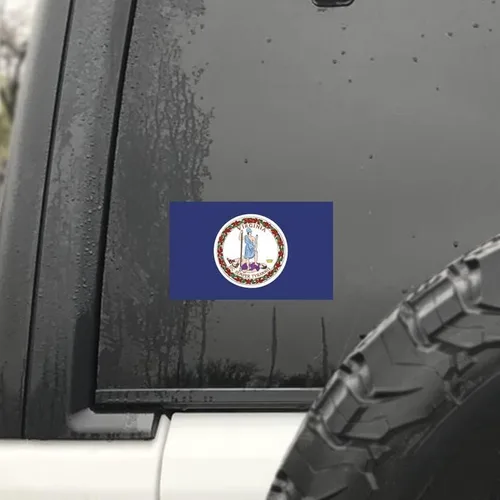 Vista 4 de Adhesivo adhesivo de la bandera del estado de Virginia, paquete de 2, 5 x 3 pulgadas, vinilo de alta calidad AW352