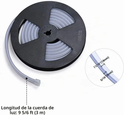 Vista 9 de DELight AC 110-120V impermeable IP65 camión de comida RGB 10 pies extensión de luces de neón con control remoto y aplicación sincronización