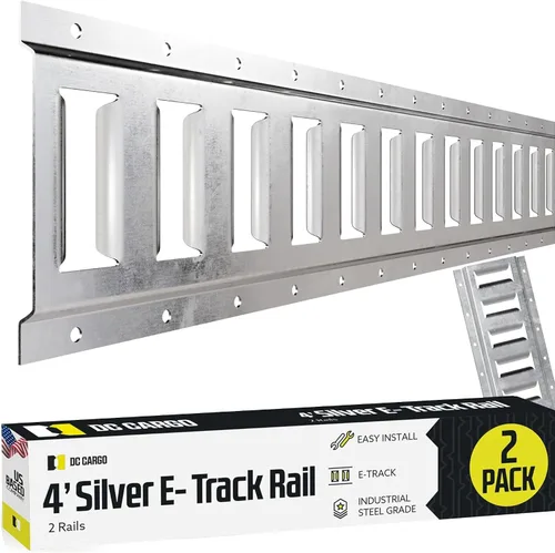 Vista 19 de DC Cargo - Kit de rieles de amarre E Track de 2' (paquete de 10) para garajes, furgonetas, remolques, amarres de motocicleta, montajes de ATV